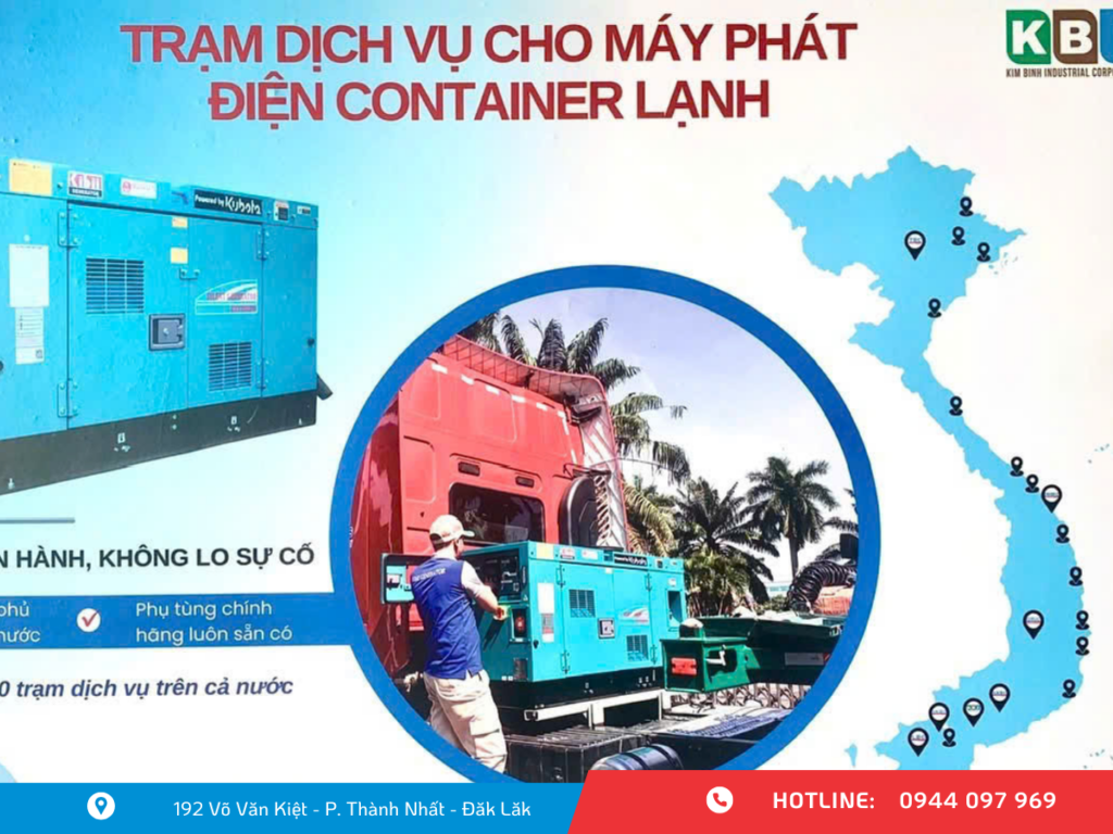 Máy phát điện Kibii với 20 trạm bảo hành