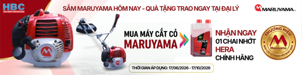 Check-in cùng máy cắt cỏ Maruyama – Nhận quà cực đơn giản