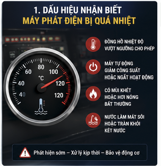 đồng hồ máy phát điện quá nhiệt