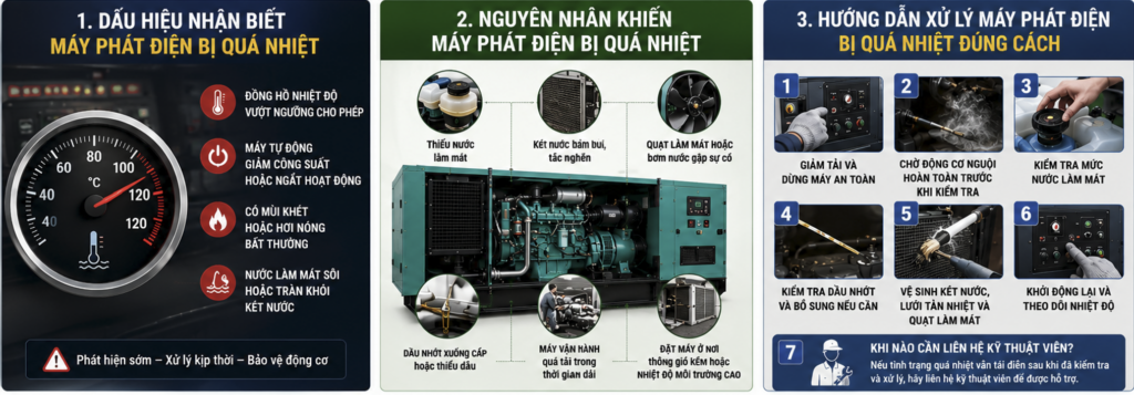 Câu hỏi thường gặp tránh máy phát điện quá nhiệt