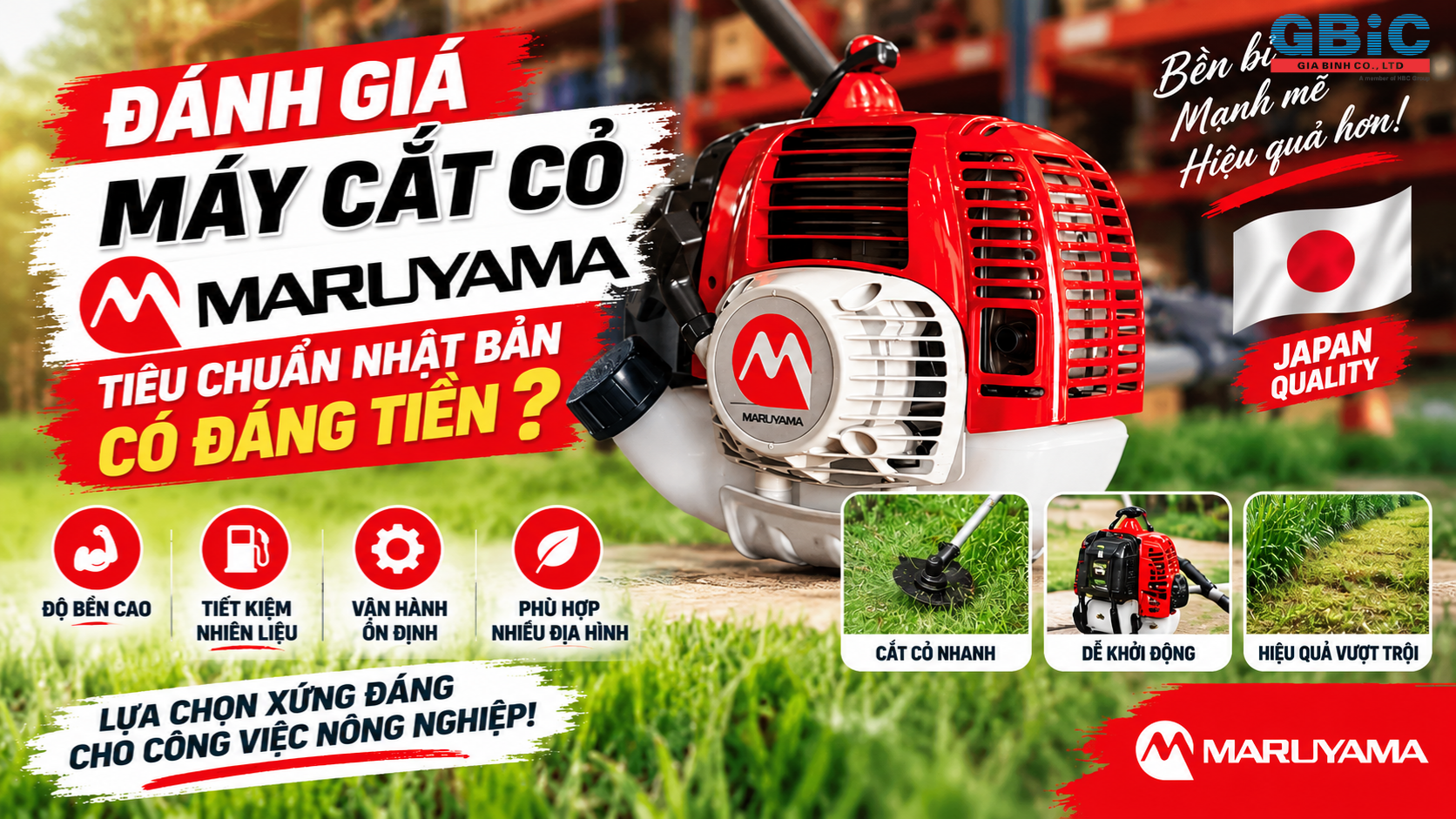 Đánh Giá Máy Cắt Cỏ Maruyama: Tiêu Chuẩn Nhật Bản Có Đáng Tiền?