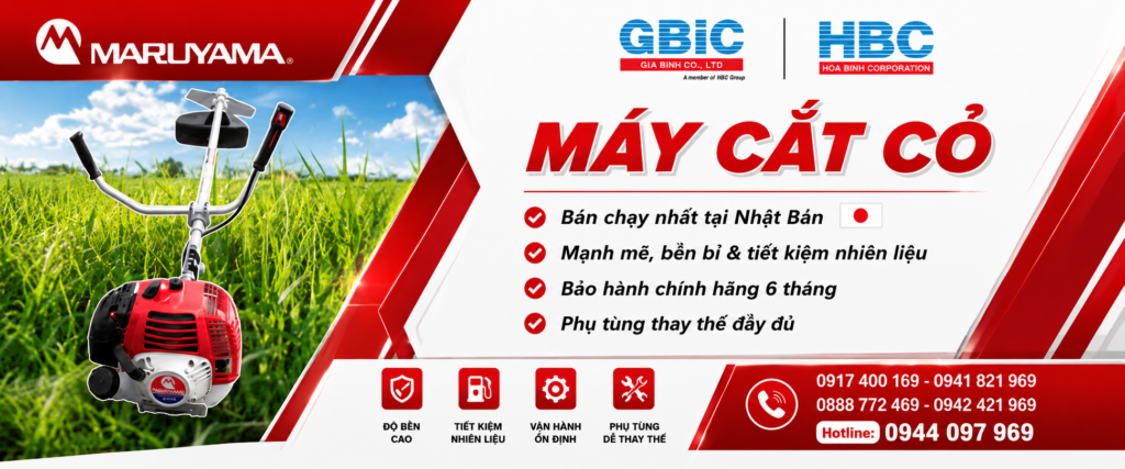 Gia Bình cung cấp máy cắt cỏ Maruyama chính hãng và hỗ trợ tư vấn lựa chọn máy theo diện tích, l