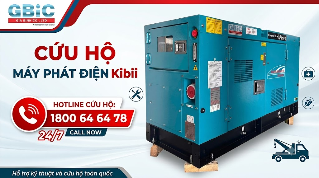 HOTLINE CỨU HỘ 24/7 MÁY PHÁT ĐIỆN Kibii CHO XE CONTAINER LẠNH
