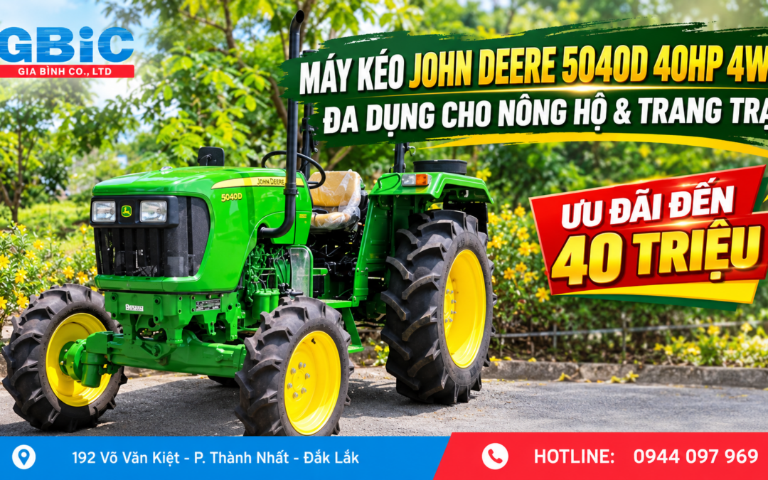 Máy kéo John Deere 5040D 40HP 4WD: Đa dụng cho nông hộ & trang trại | Ưu đãi đến 40 triệu